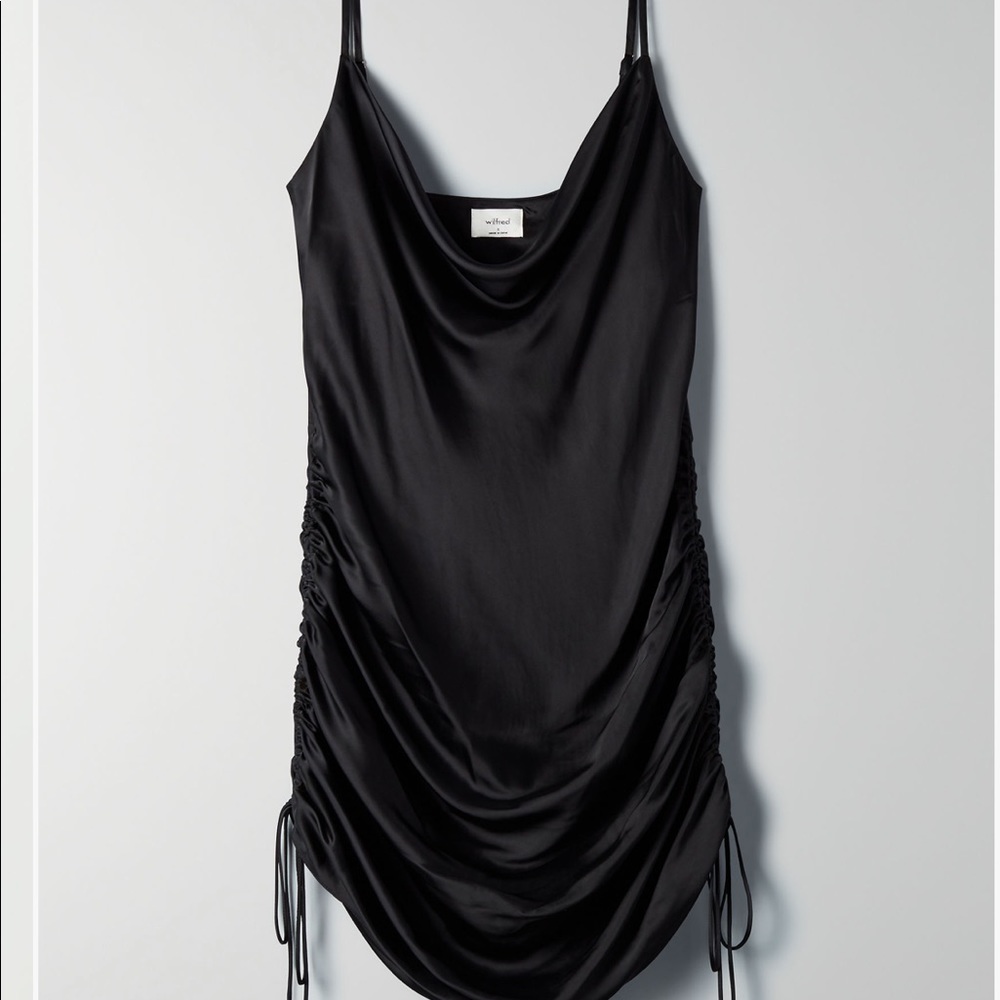 Aritzia only ruched slip dress